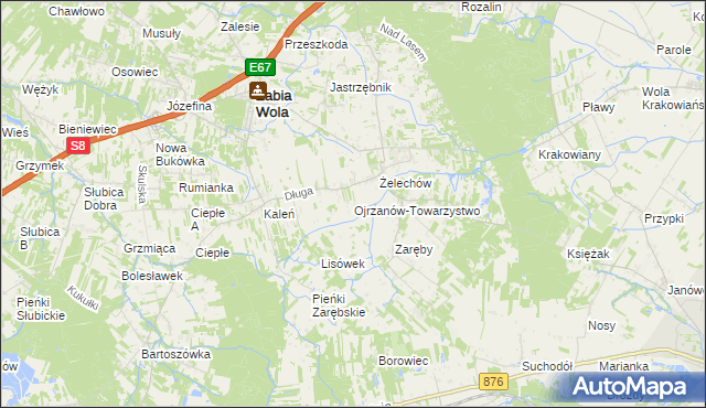 mapa Ojrzanów-Towarzystwo, Ojrzanów-Towarzystwo na mapie Targeo