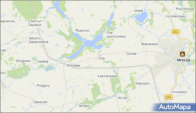 mapa Orle gmina Mrocza, Orle gmina Mrocza na mapie Targeo