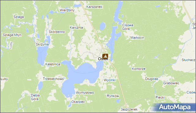 mapa Osiek powiat starogardzki, Osiek powiat starogardzki na mapie Targeo