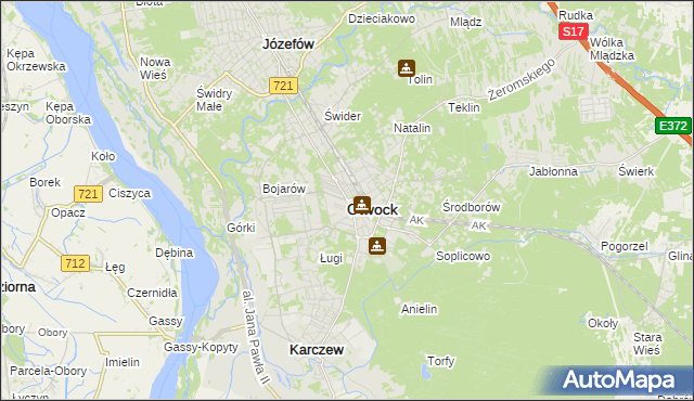 mapa Otwock, Otwock na mapie Targeo
