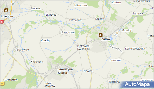 mapa Piotrowice Świdnickie, Piotrowice Świdnickie na mapie Targeo