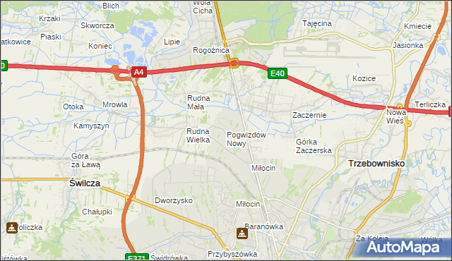 mapa Pogwizdów Nowy, Pogwizdów Nowy na mapie Targeo