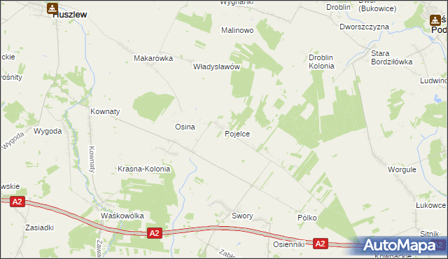 mapa Pojelce, Pojelce na mapie Targeo