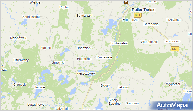 mapa Postawele, Postawele na mapie Targeo