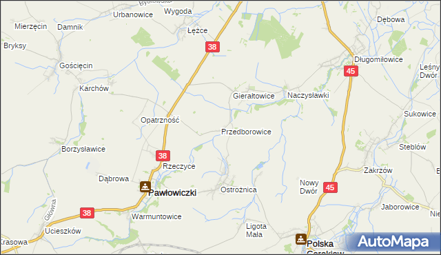 mapa Przedborowice, Przedborowice na mapie Targeo