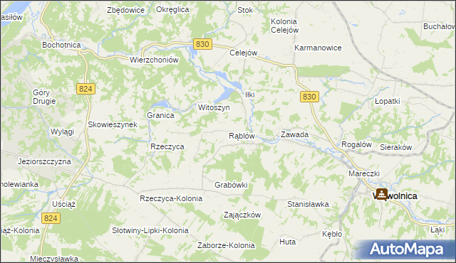 mapa Rąblów, Rąblów na mapie Targeo