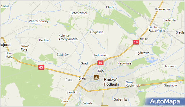 mapa Radowiec, Radowiec na mapie Targeo