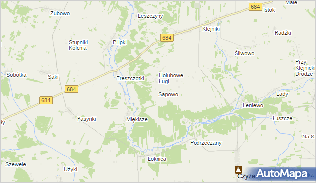 mapa Sapowo, Sapowo na mapie Targeo