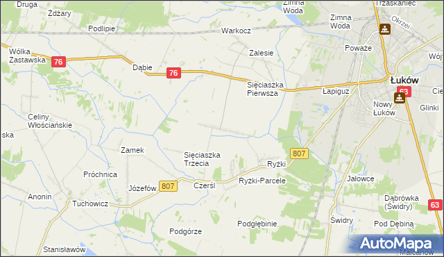 mapa Sięciaszka Druga, Sięciaszka Druga na mapie Targeo
