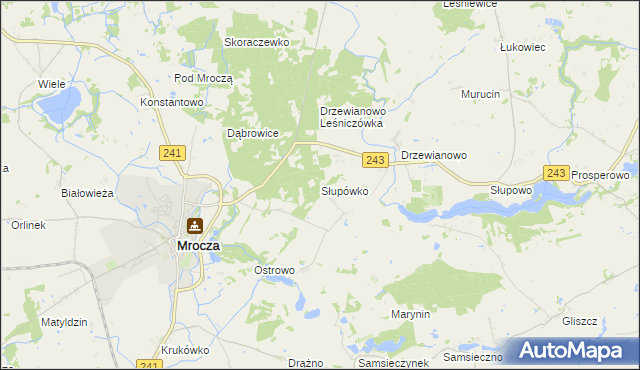 mapa Słupówko, Słupówko na mapie Targeo