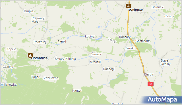 mapa Śmiary, Śmiary na mapie Targeo