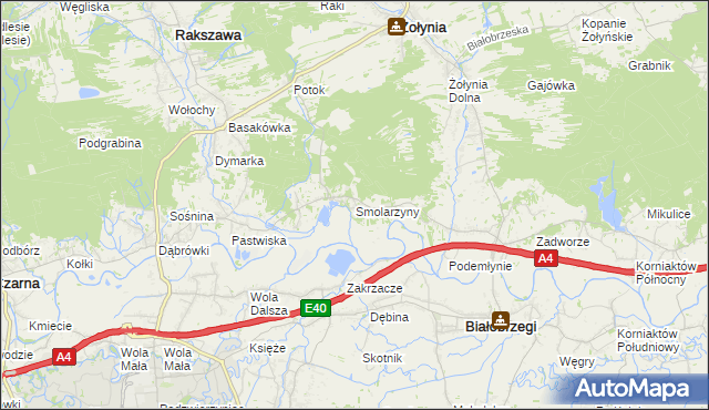 mapa Smolarzyny, Smolarzyny na mapie Targeo