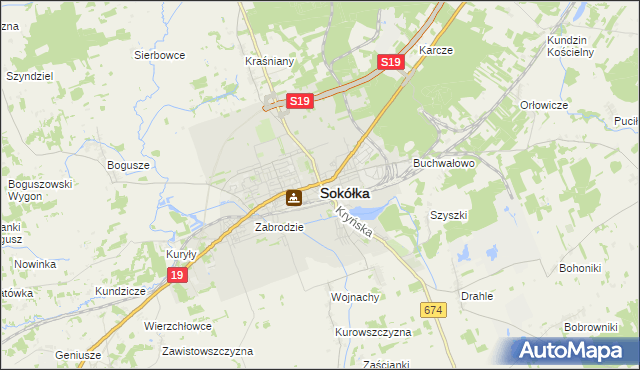 mapa Sokółka, Sokółka na mapie Targeo