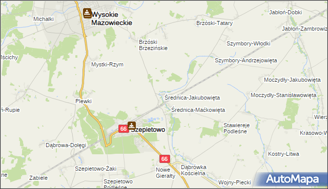 mapa Średnica-Jakubowięta, Średnica-Jakubowięta na mapie Targeo