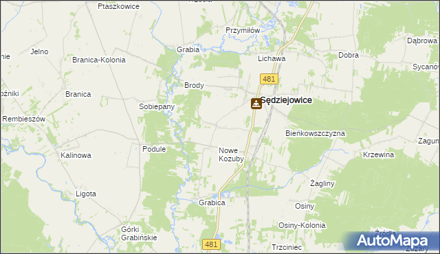 mapa Stare Kozuby, Stare Kozuby na mapie Targeo