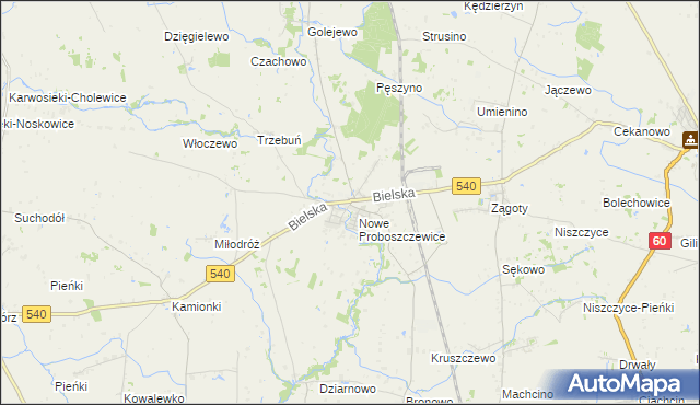 mapa Stare Proboszczewice, Stare Proboszczewice na mapie Targeo