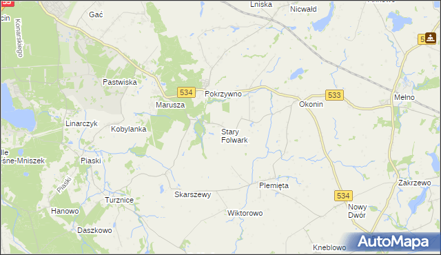 mapa Stary Folwark gmina Grudziądz, Stary Folwark gmina Grudziądz na mapie Targeo