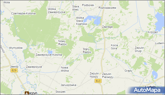 mapa Stary Radzic, Stary Radzic na mapie Targeo