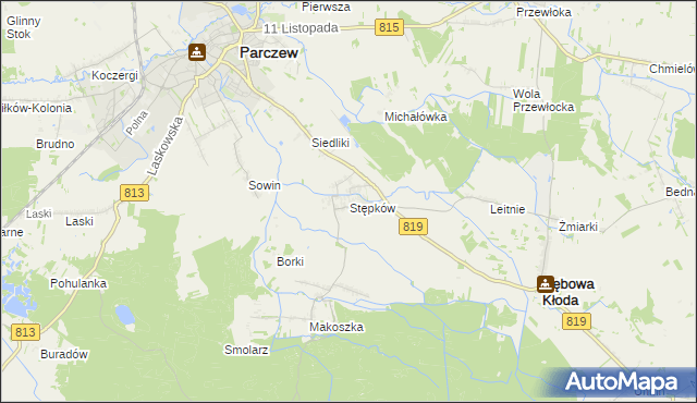 mapa Stępków, Stępków na mapie Targeo