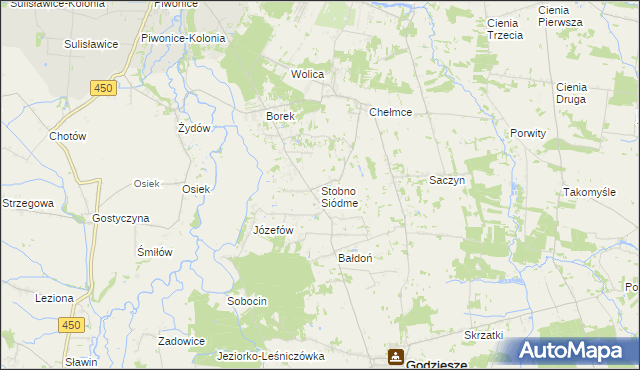 mapa Stobno Siódme, Stobno Siódme na mapie Targeo