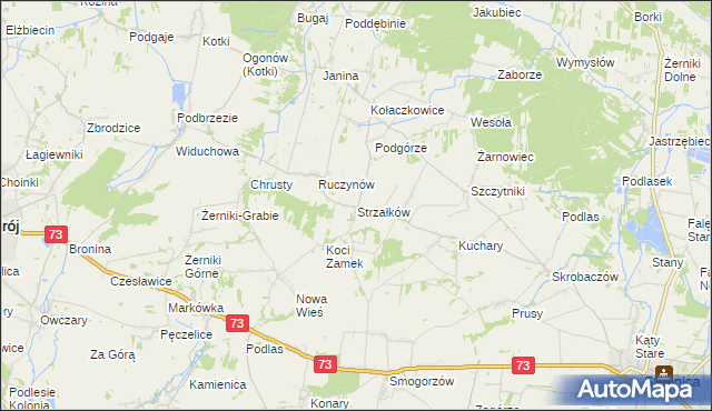 mapa Strzałków gmina Stopnica, Strzałków gmina Stopnica na mapie Targeo