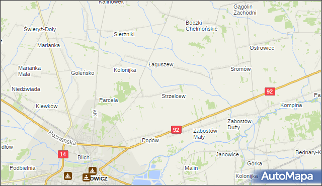 mapa Strzelcew, Strzelcew na mapie Targeo