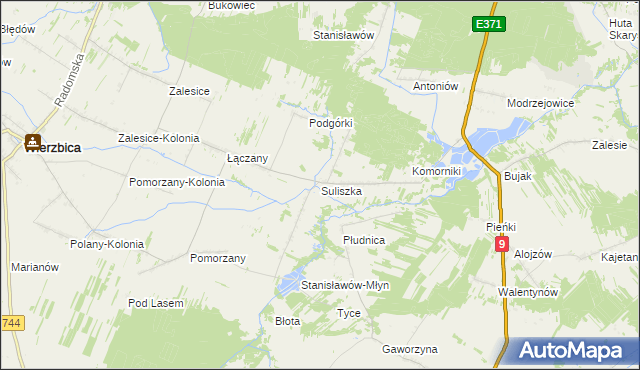mapa Suliszka, Suliszka na mapie Targeo