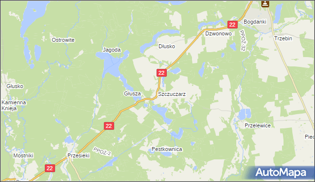 mapa Szczuczarz, Szczuczarz na mapie Targeo