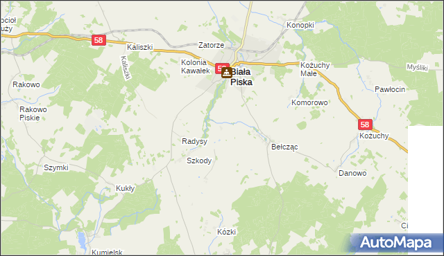 mapa Szkody-Kolonia, Szkody-Kolonia na mapie Targeo