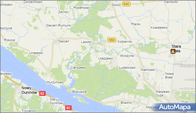 mapa Ulaszewo, Ulaszewo na mapie Targeo