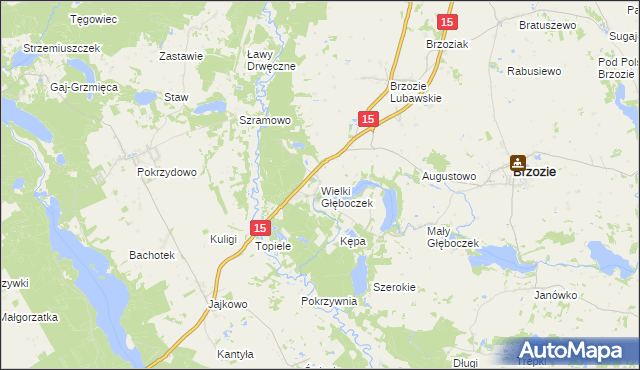 mapa Wielki Głęboczek, Wielki Głęboczek na mapie Targeo