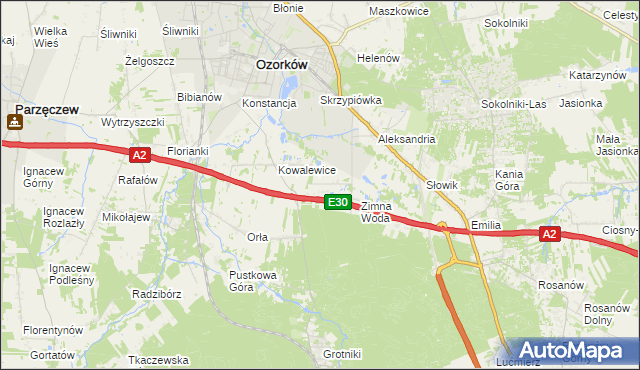mapa Wiktorów gmina Zgierz, Wiktorów gmina Zgierz na mapie Targeo