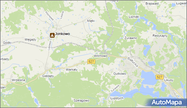 mapa Wilimowo, Wilimowo na mapie Targeo