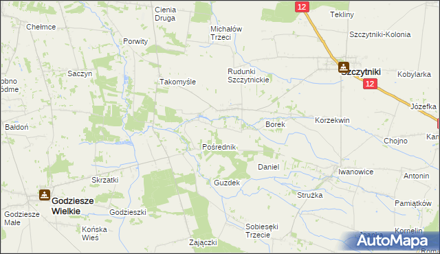 mapa Włodzimierz gmina Szczytniki, Włodzimierz gmina Szczytniki na mapie Targeo