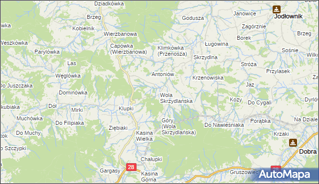 mapa Wola Skrzydlańska, Wola Skrzydlańska na mapie Targeo