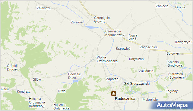 mapa Wólka Czernięcińska, Wólka Czernięcińska na mapie Targeo