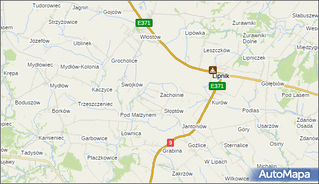 mapa Zachoinie, Zachoinie na mapie Targeo