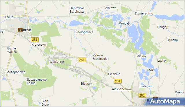 mapa Zalesie Barcińskie, Zalesie Barcińskie na mapie Targeo