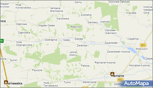 mapa Zwiartów, Zwiartów na mapie Targeo