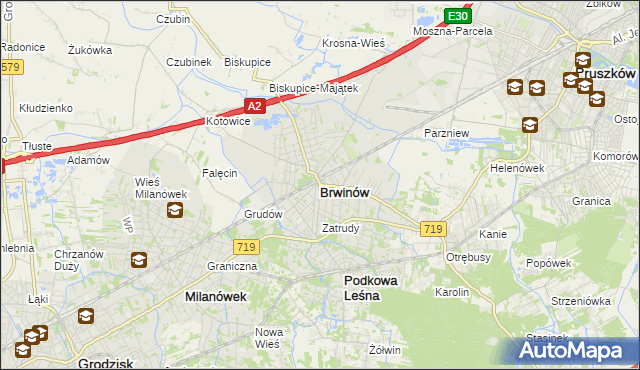 mapa Brwinów, Brwinów na mapie Targeo