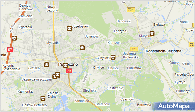 mapa Chyliczki gmina Piaseczno, Chyliczki gmina Piaseczno na mapie Targeo