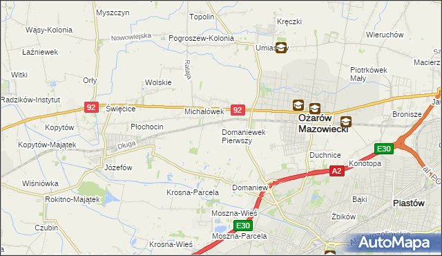 mapa Domaniewek Pierwszy, Domaniewek Pierwszy na mapie Targeo