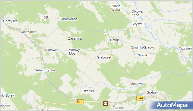 mapa Grabówek gmina Olszewo-Borki, Grabówek gmina Olszewo-Borki na mapie Targeo