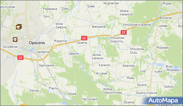 mapa Janów Karwicki, Janów Karwicki na mapie Targeo