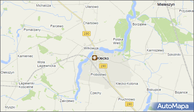 mapa Kłecko, Kłecko na mapie Targeo