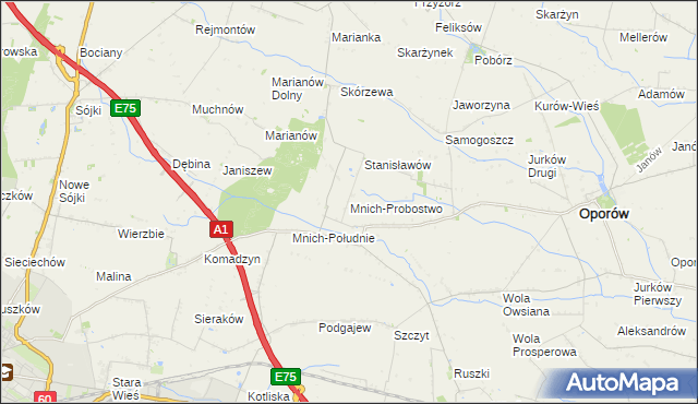 mapa Mnich-Probostwo, Mnich-Probostwo na mapie Targeo