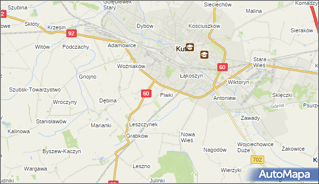 mapa Piwki, Piwki na mapie Targeo