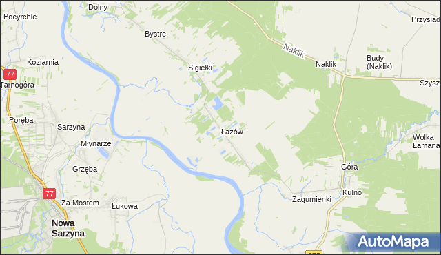 mapa Łazów gmina Krzeszów, Łazów gmina Krzeszów na mapie Targeo
