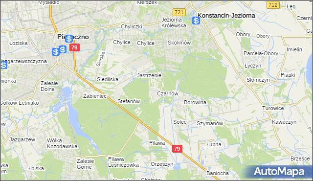 mapa Czarnów gmina Konstancin-Jeziorna, Czarnów gmina Konstancin-Jeziorna na mapie Targeo