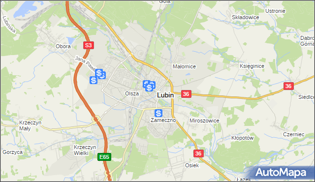 mapa Lubin, Lubin na mapie Targeo